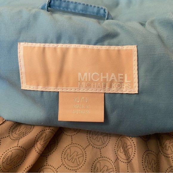Michael Kors women’s light blue  double breasted belted trench coat in‎ size XL - Picture 8 of 12